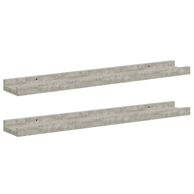 væghylder 2 stk. 60x9x3 cm betongrå