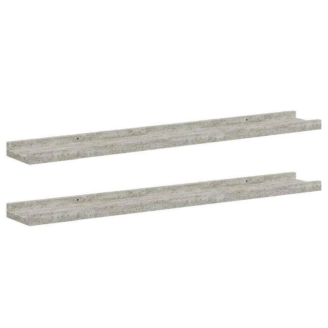 væghylder 2 stk. 80x9x3 cm betongrå