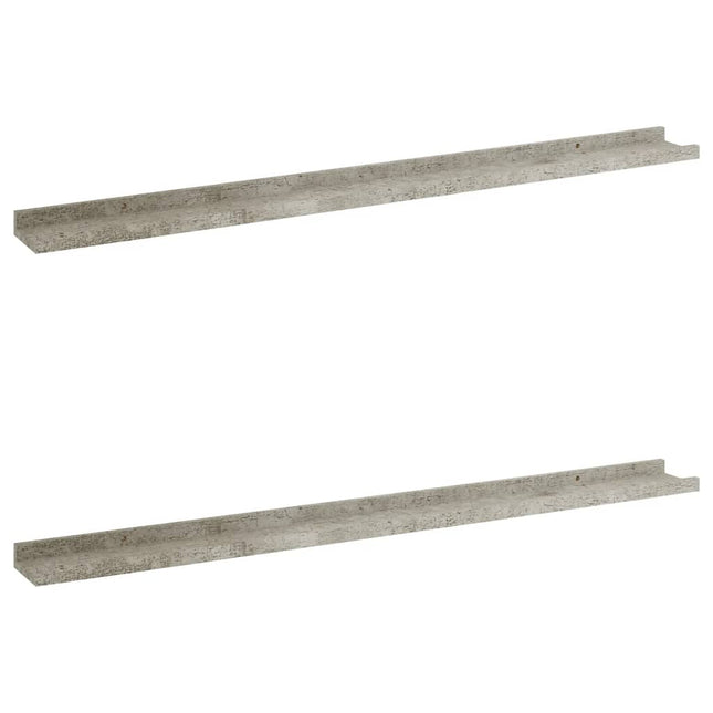 væghylder 2 stk. 100x9x3 cm betongrå