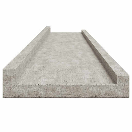 væghylder 2 stk. 100x9x3 cm betongrå