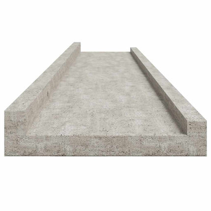 væghylder 2 stk. 100x9x3 cm betongrå