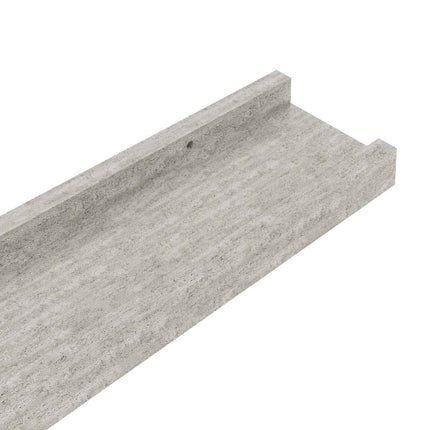 væghylder 2 stk. 100x9x3 cm betongrå