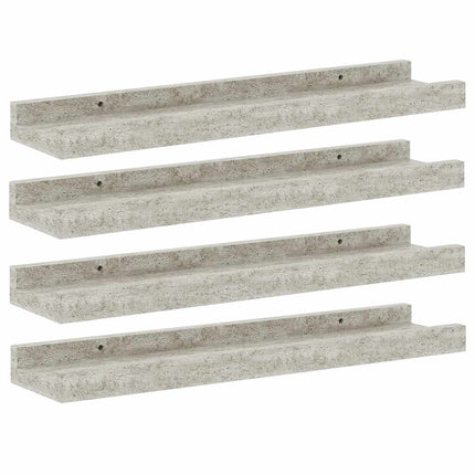 væghylder 4 stk. 40x9x3 cm betongrå