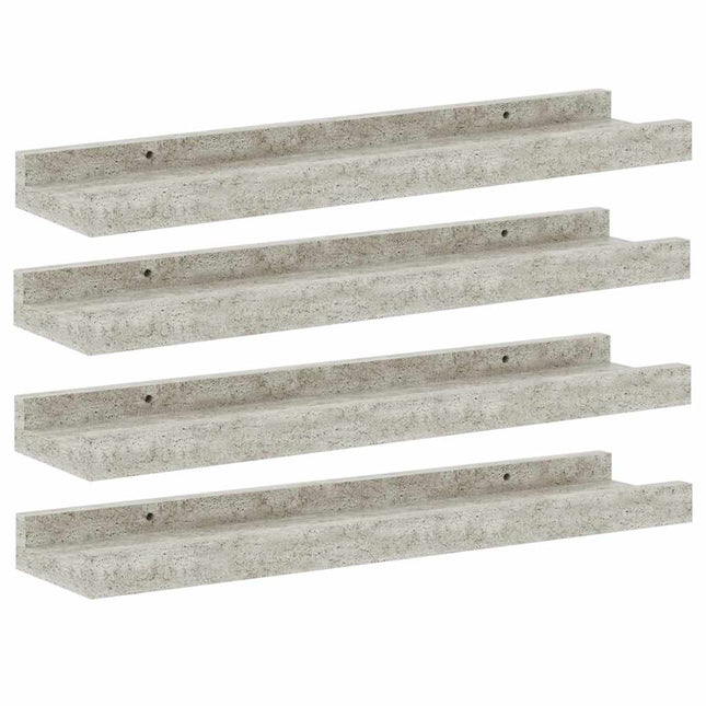 væghylder 4 stk. 40x9x3 cm betongrå