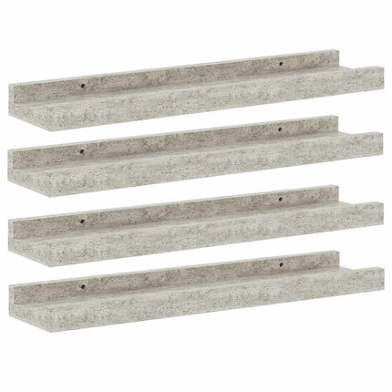 væghylder 4 stk. 40x9x3 cm betongrå