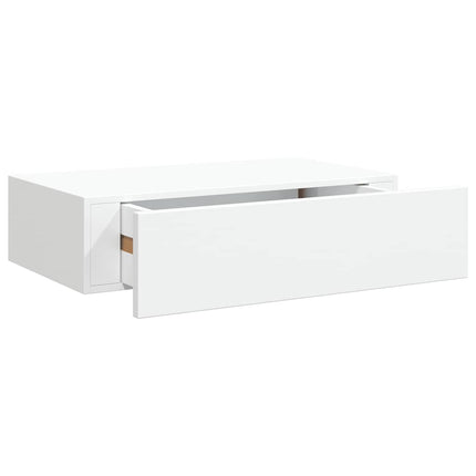 væghylder med skuffer 2 stk. 40x23,5x10 cm MDF hvid