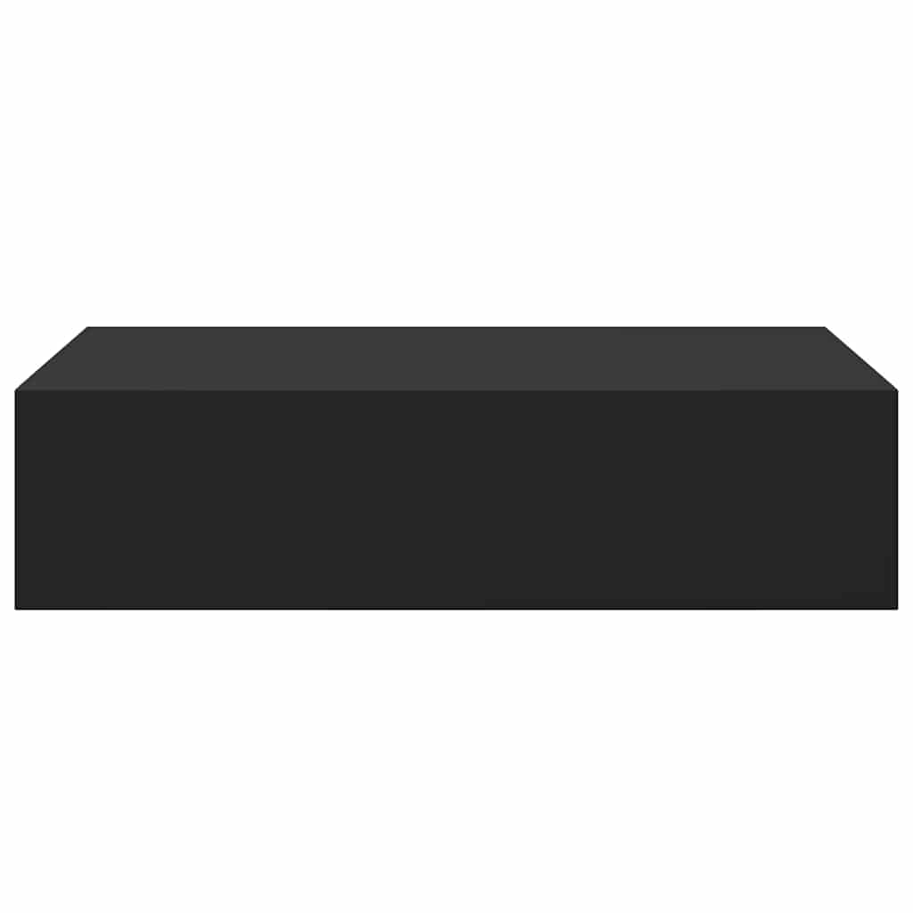 væghylde med skuffe 40x23,5x10 cm MDF sort