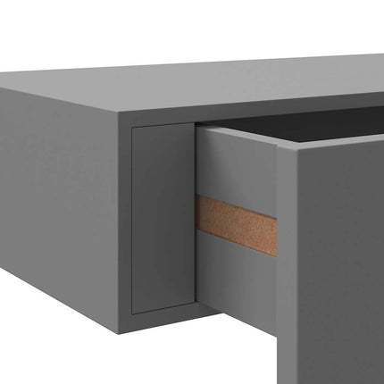 væghylder med skuffer 2 stk. 40x23,5x10 cm MDF grå