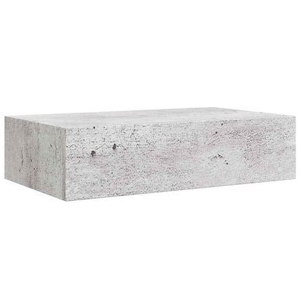 væghylde med skuffe 40x23,5x10 cm MDF betongrå