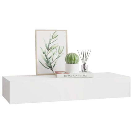 væghylde med skuffe 60x23,5x10 cm MDF hvid