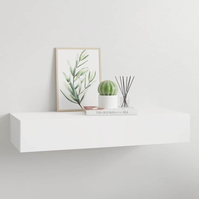 væghylde med skuffe 60x23,5x10 cm MDF hvid