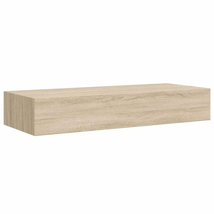 væghylde med skuffe 60x23,5x10 cm MDF egetræsfarvet