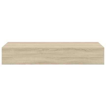 væghylde med skuffe 60x23,5x10 cm MDF egetræsfarvet