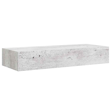 væghylde med skuffe 60x23,5x10 cm MDF betongrå