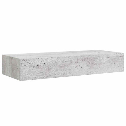væghylder med skuffe 2 stk. 60x23,5x10 cm MDF betongrå