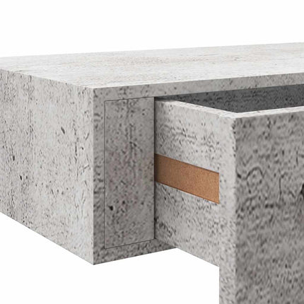 væghylder med skuffe 2 stk. 60x23,5x10 cm MDF betongrå
