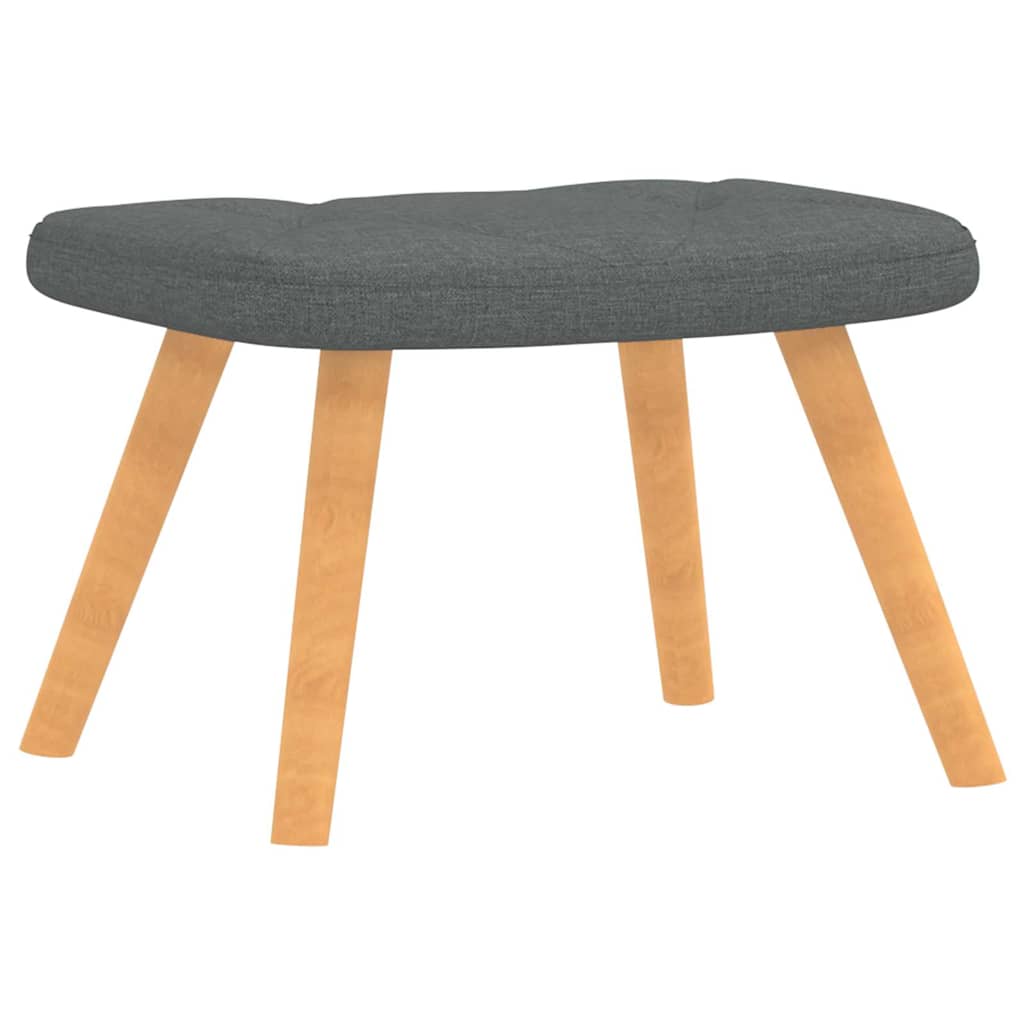 lænestol med fodskammel stof mørkegrå