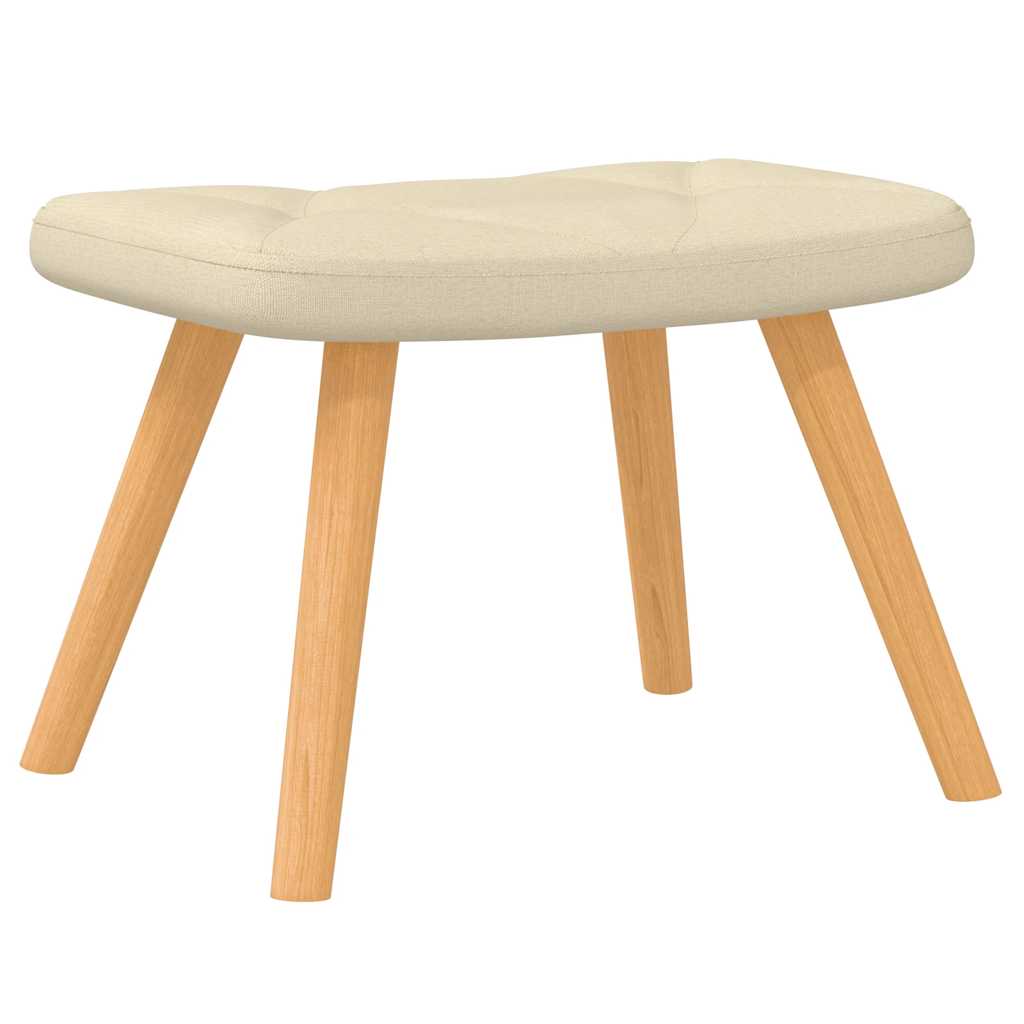gyngestol med fodskammel stof cremefarvet