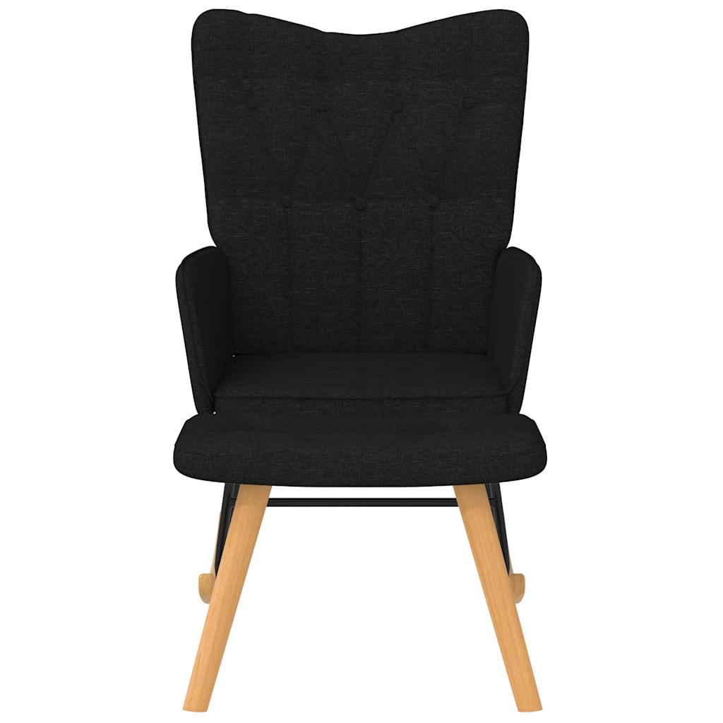 gyngestol med fodskammel stof sort