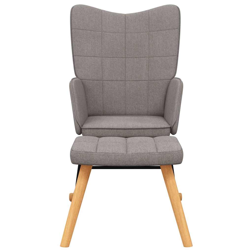 gyngestol med fodskammel stof gråbrun