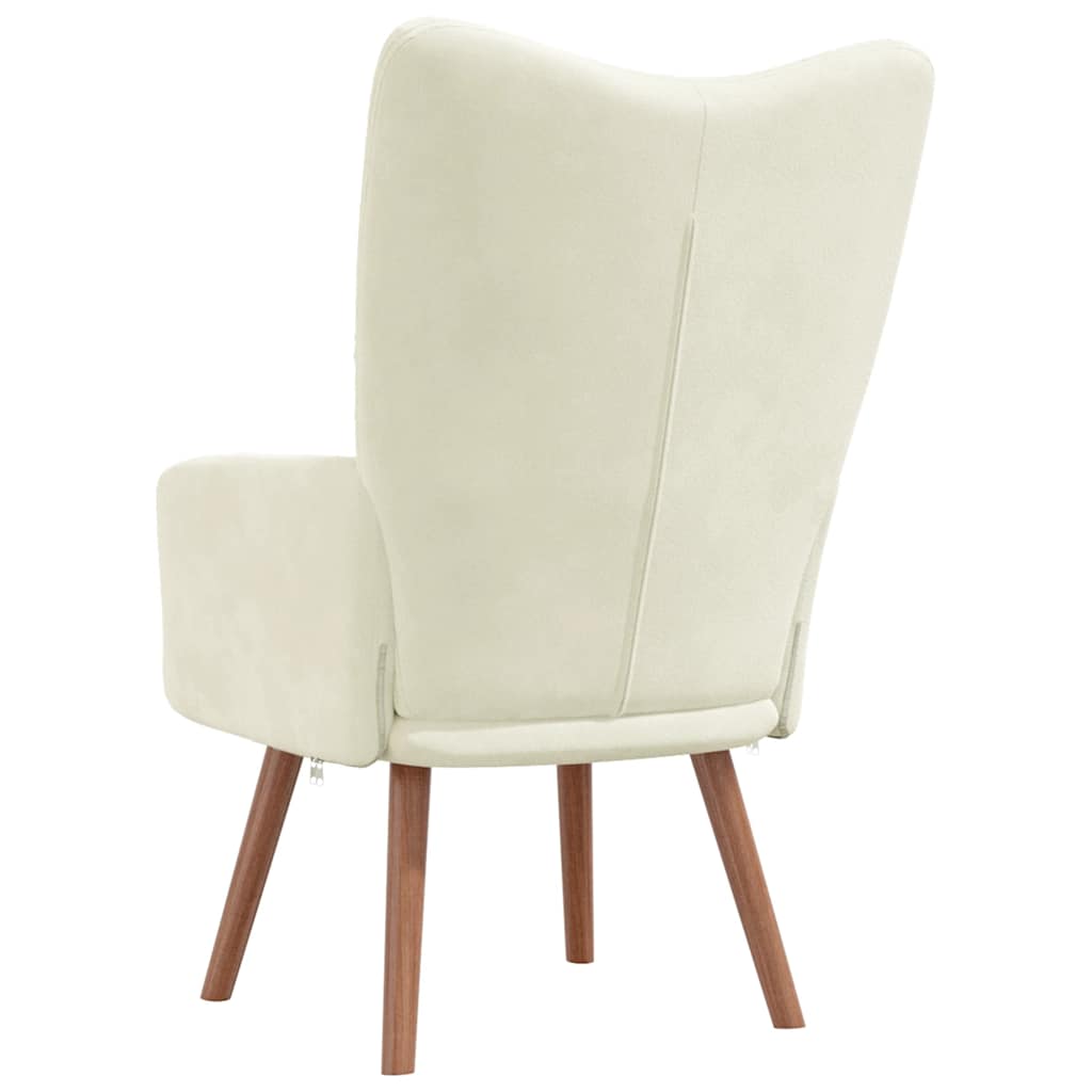 lænestol fløjl cremehvid