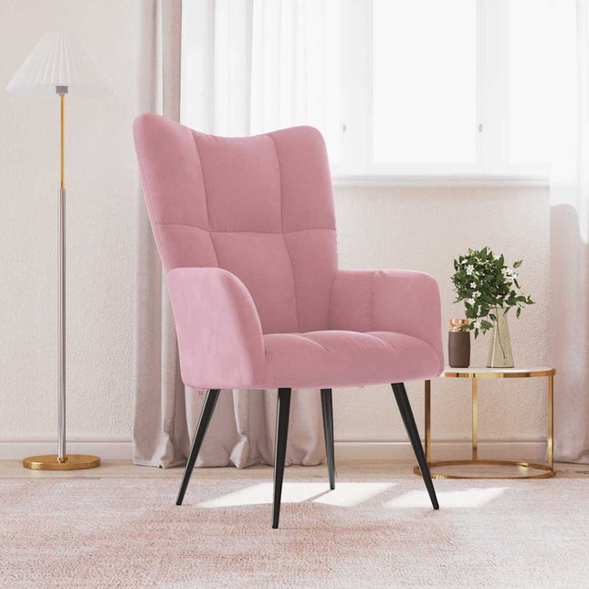 lænestol fløjl pink
