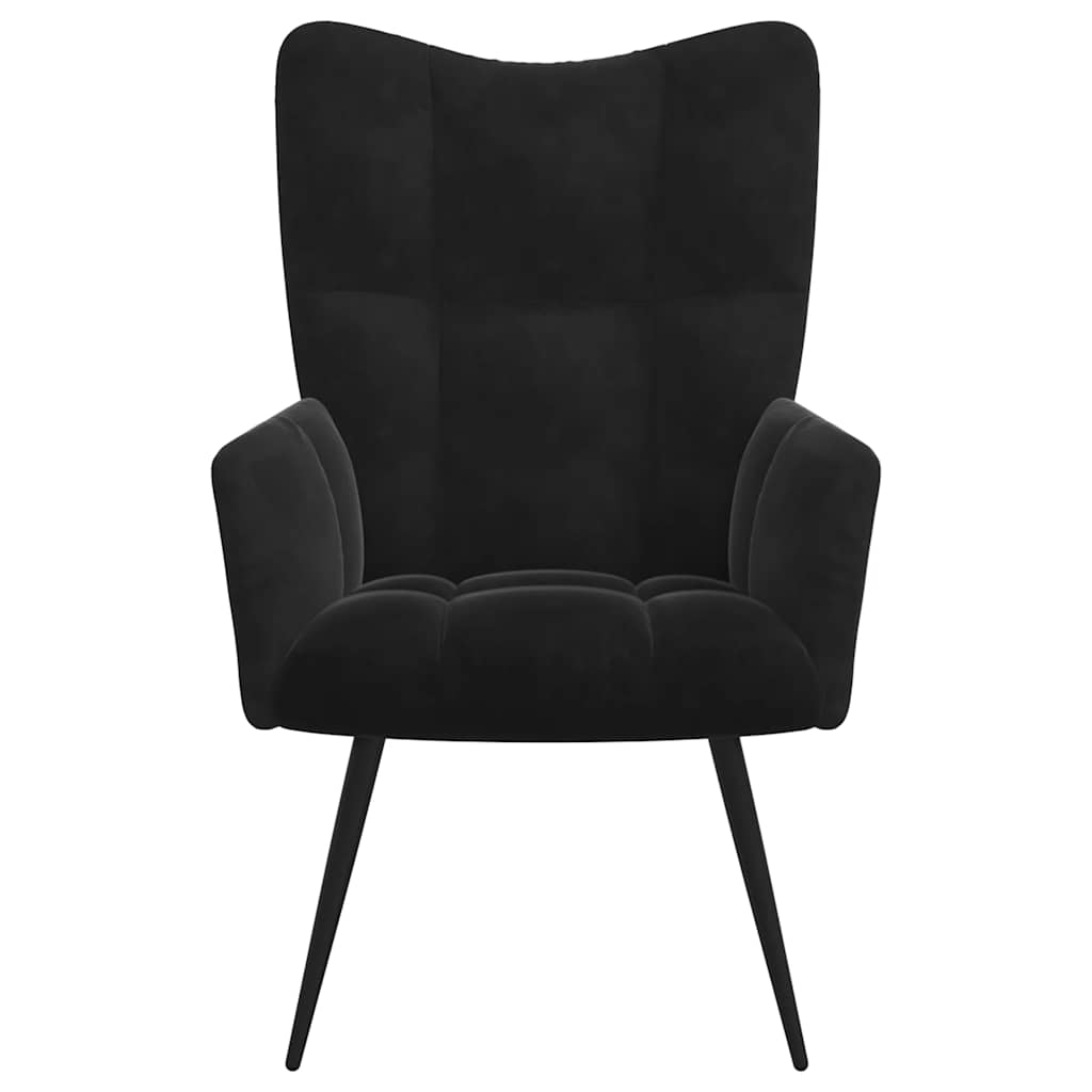 lænestol fløjl sort