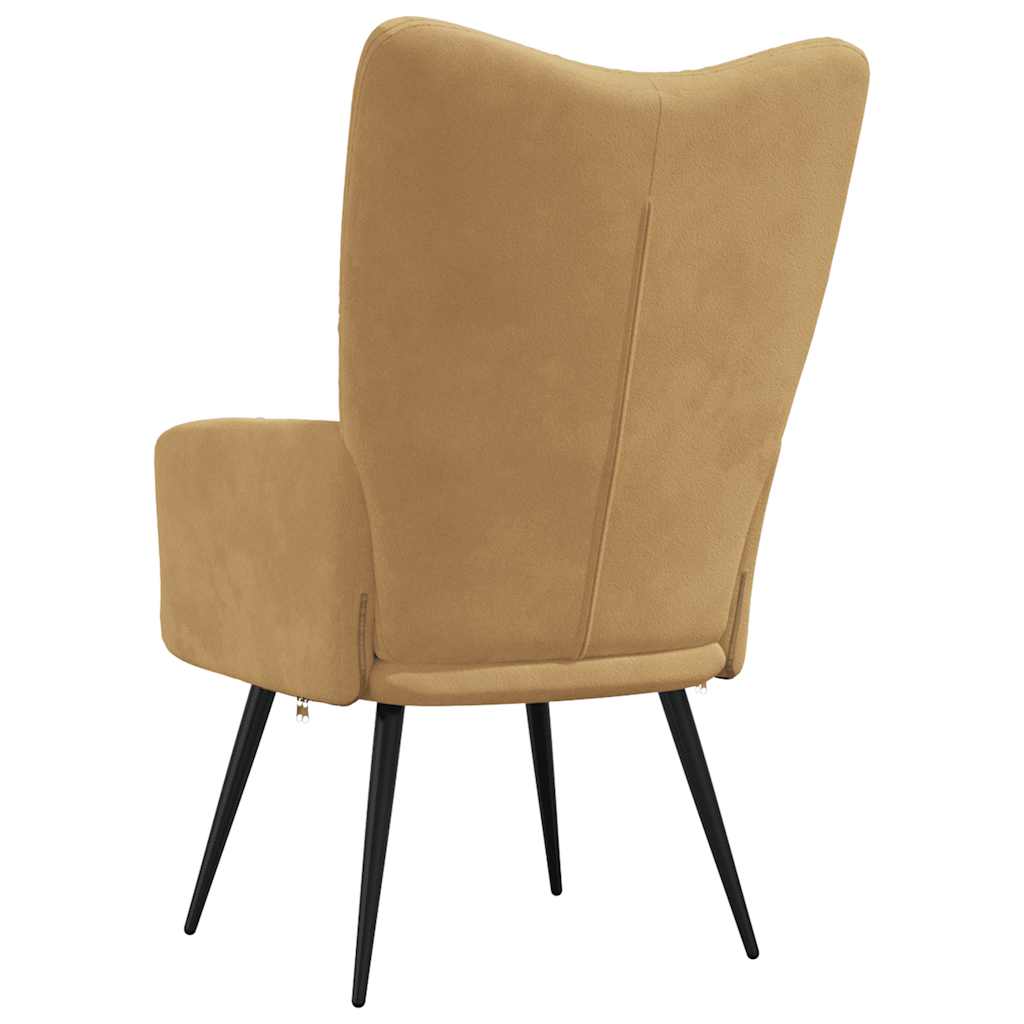 lænestol fløjl brun