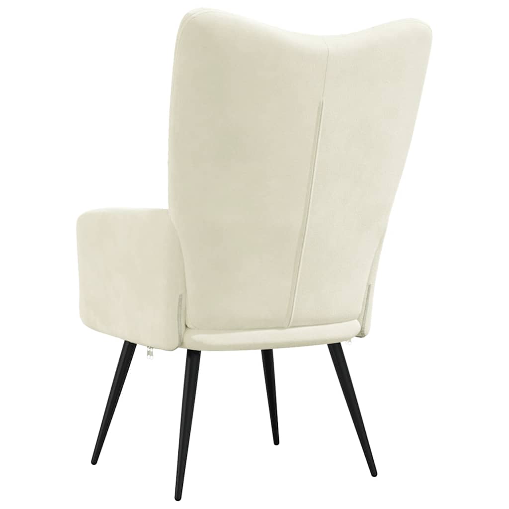 lænestol fløjl cremehvid