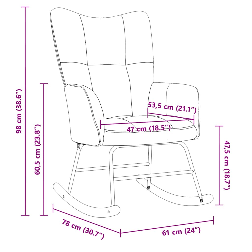gyngestol fløjl lysegrå
