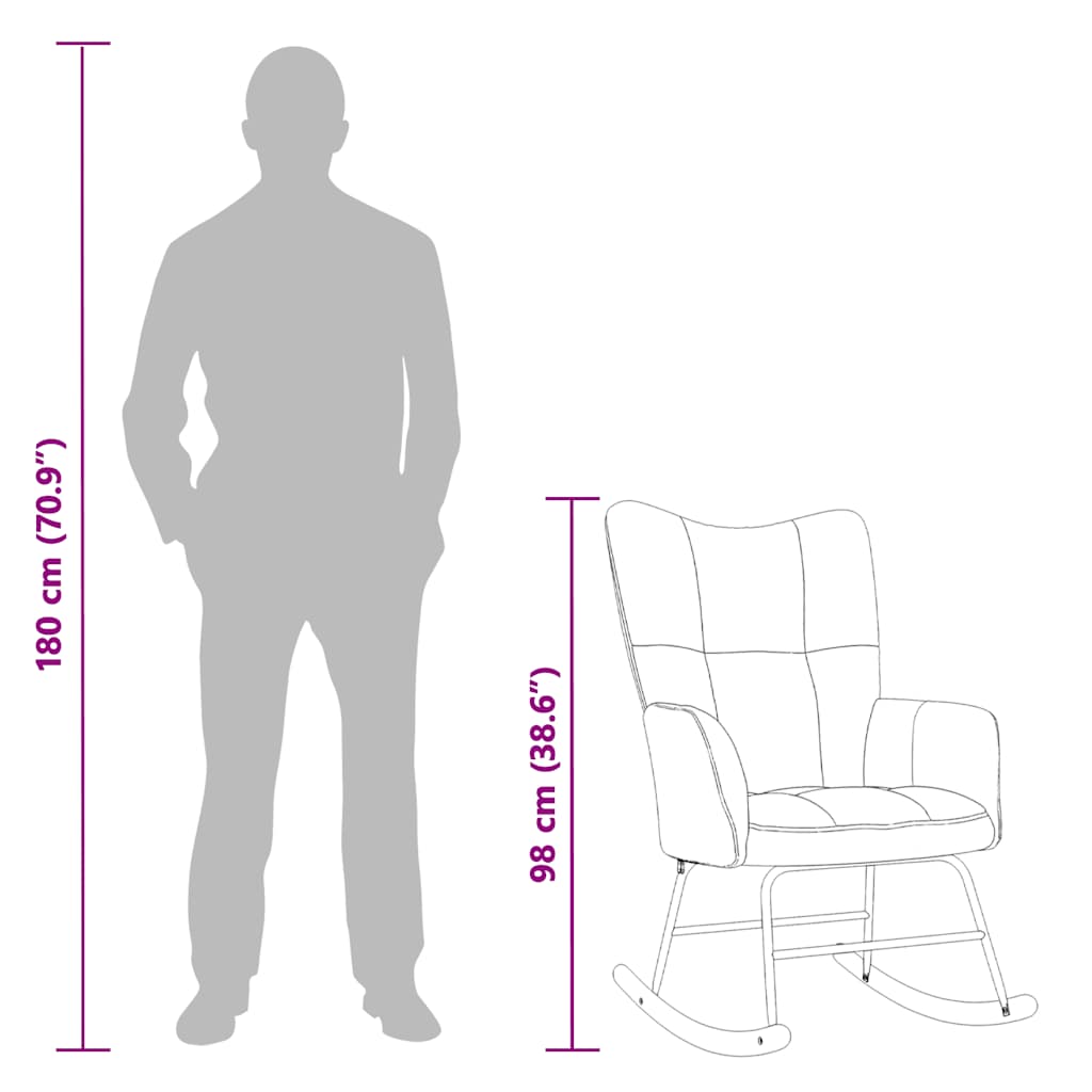 gyngestol fløjl lysegrå