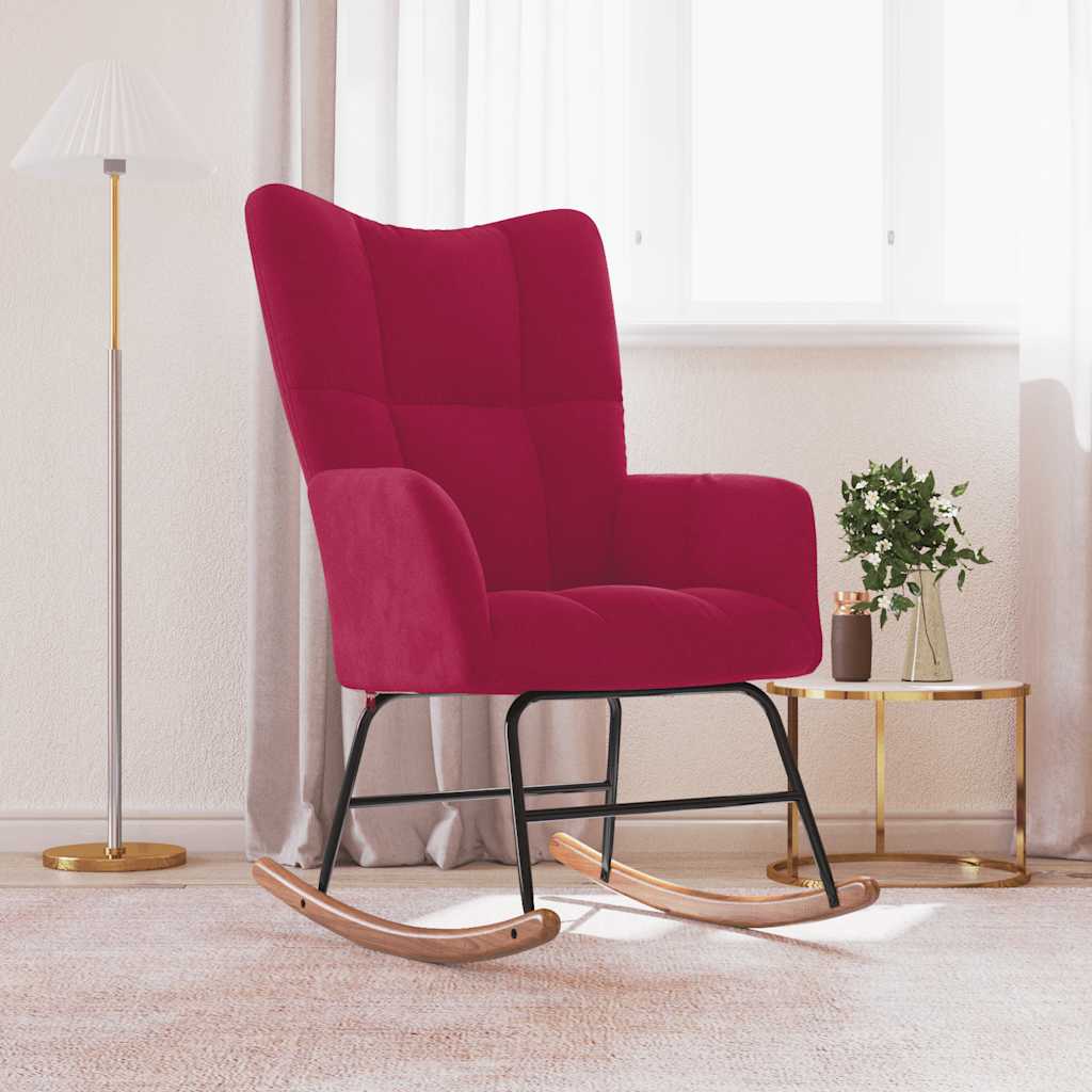 gyngestol fløjl vinrød