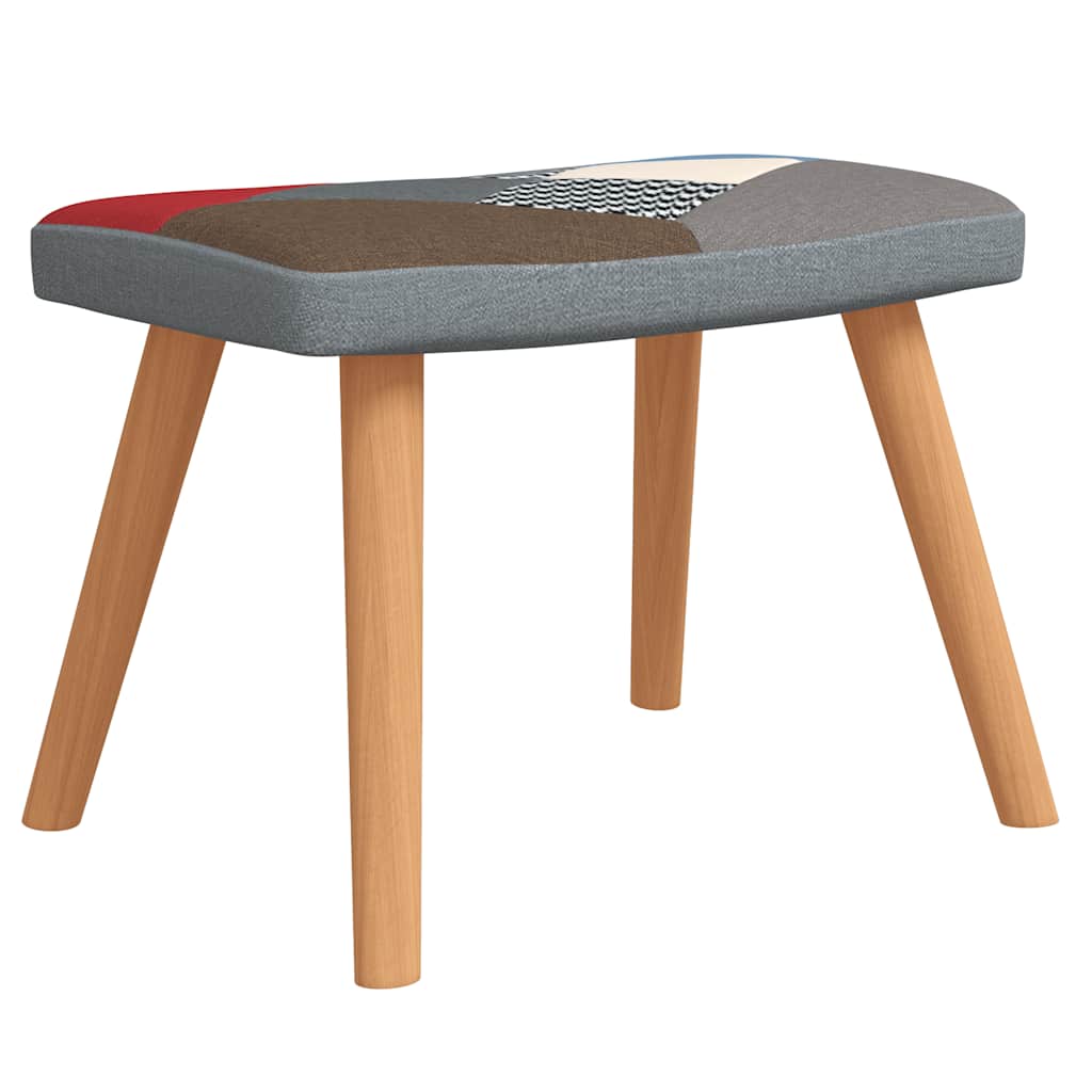 lænestol med fodskammel stof patchwork