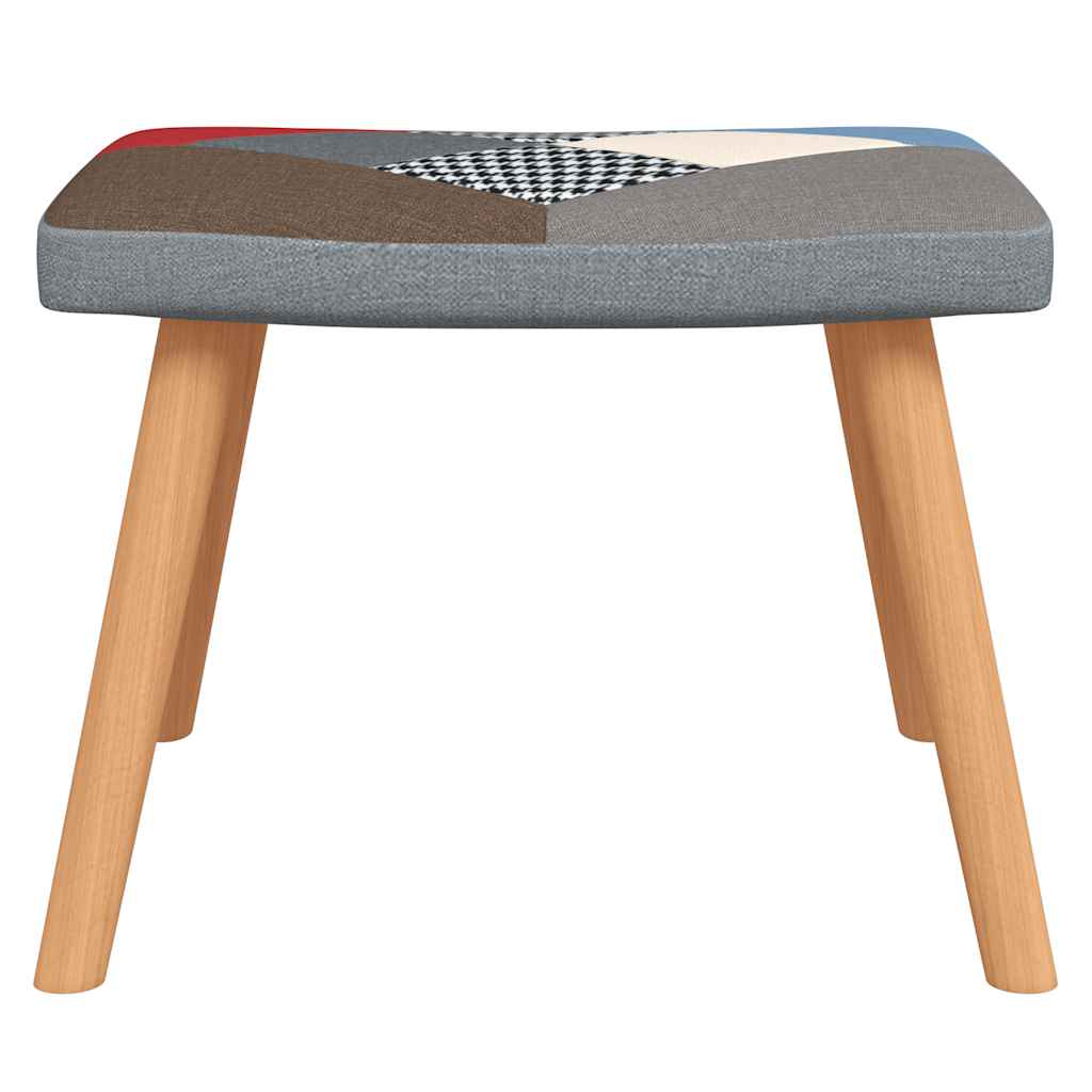 lænestol med fodskammel stof patchwork