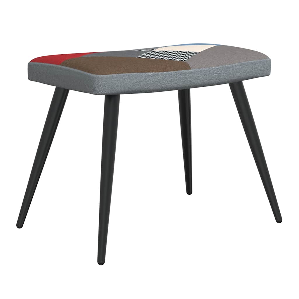 lænestol med fodskammel stof patchwork