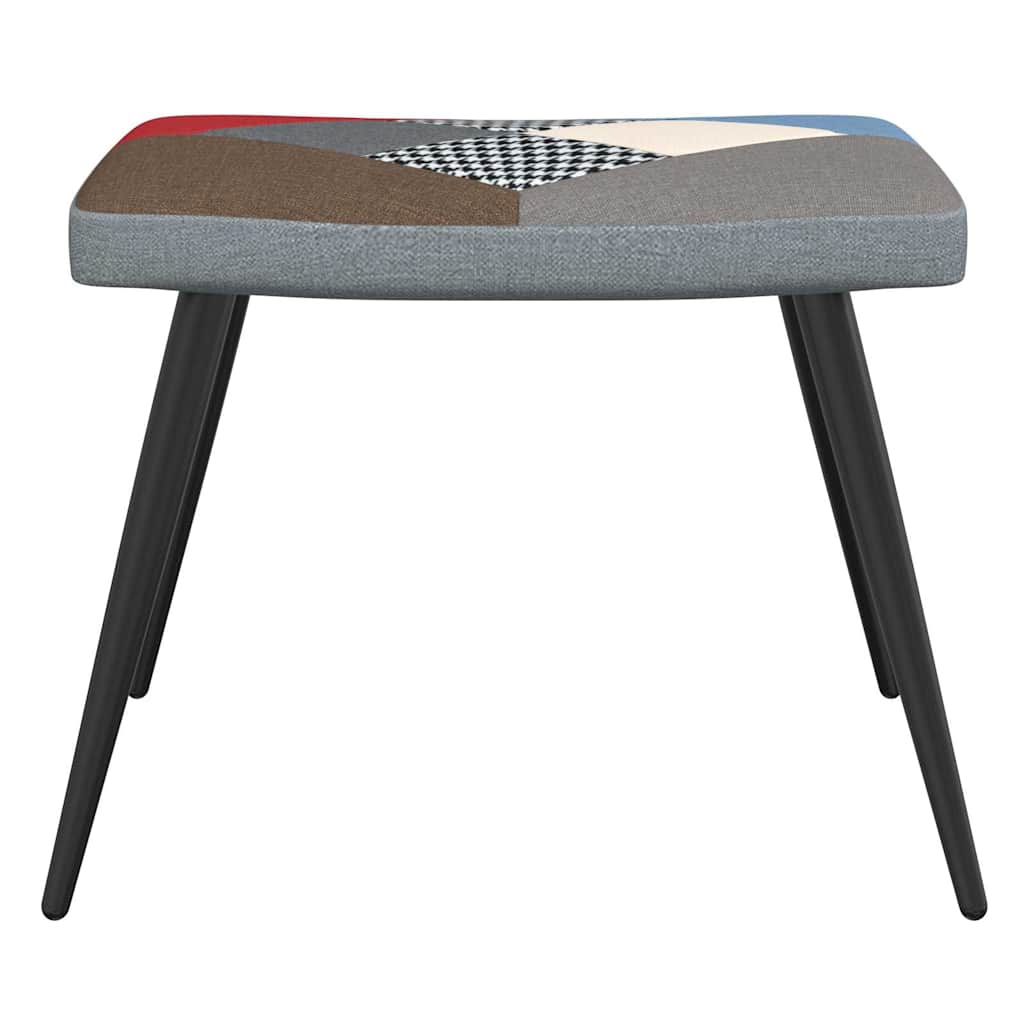 lænestol med fodskammel stof patchwork