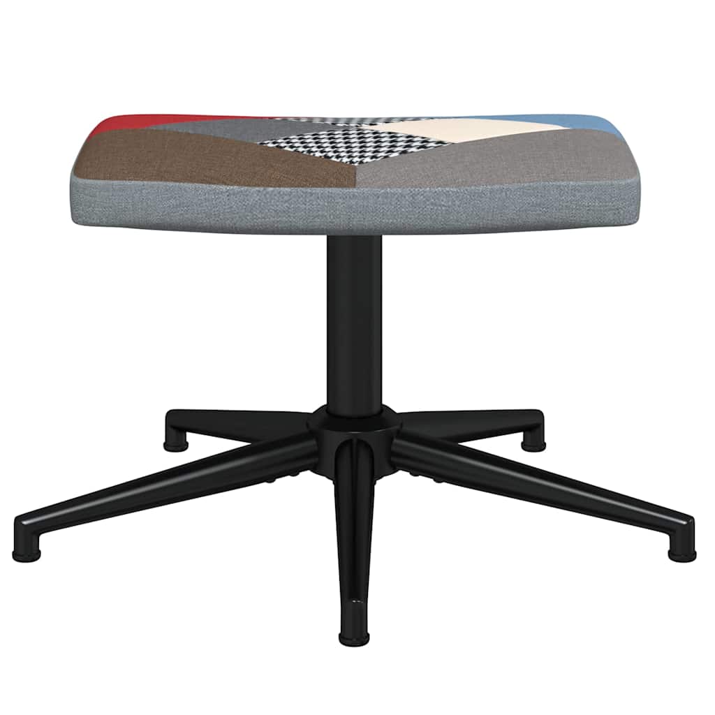 lænestol med fodskammel stof patchwork