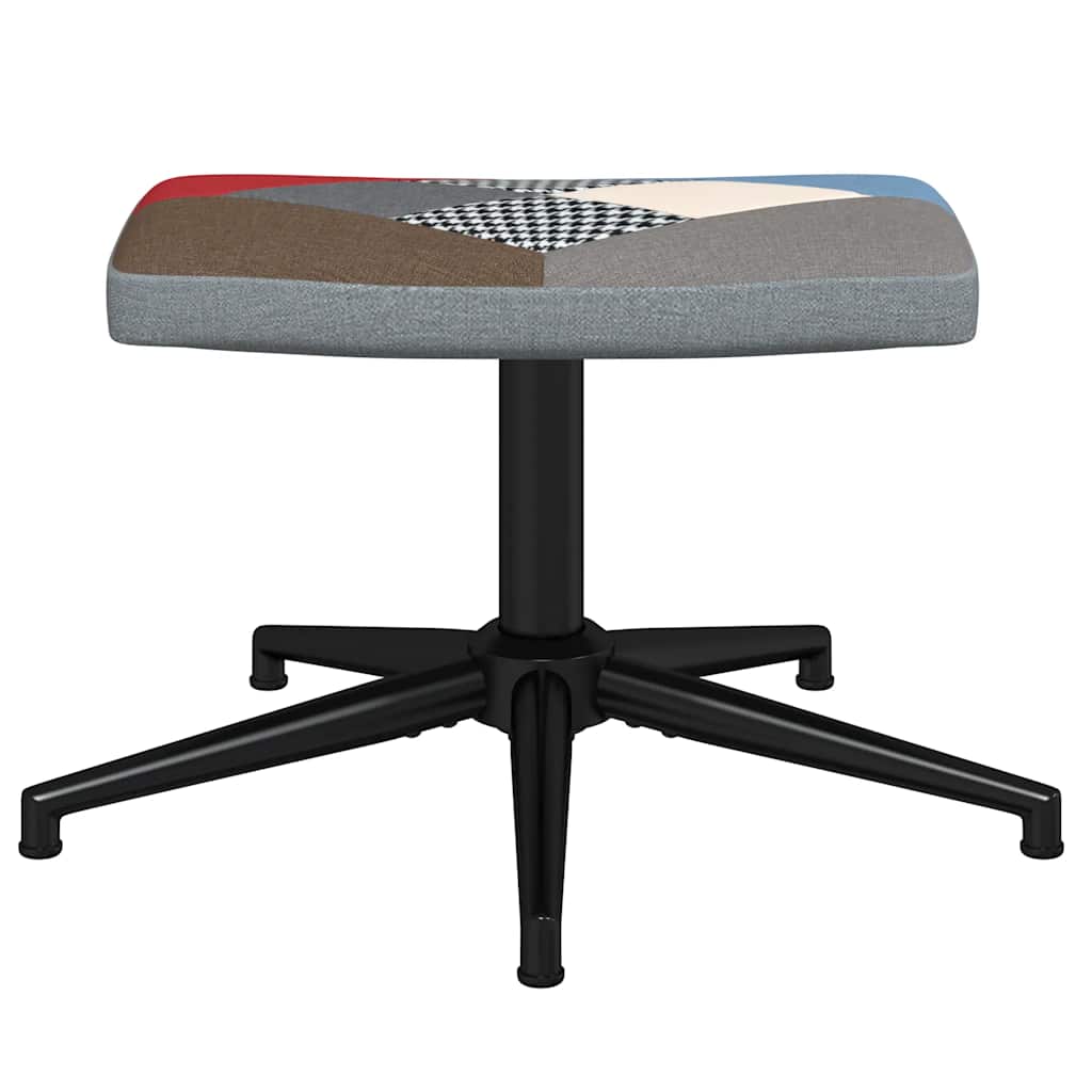 lænestol med fodskammel stof patchwork