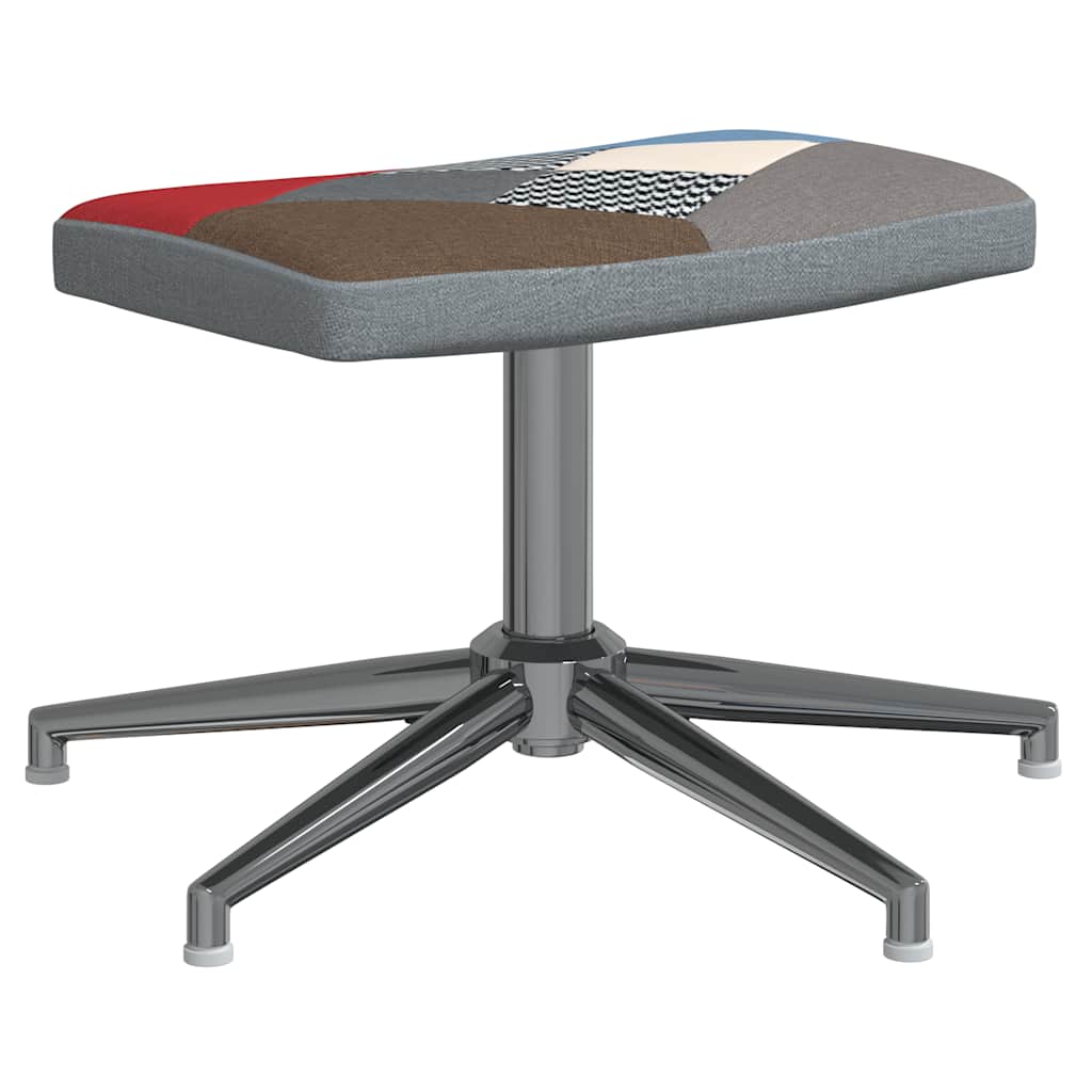 lænestol med fodskammel stof patchwork