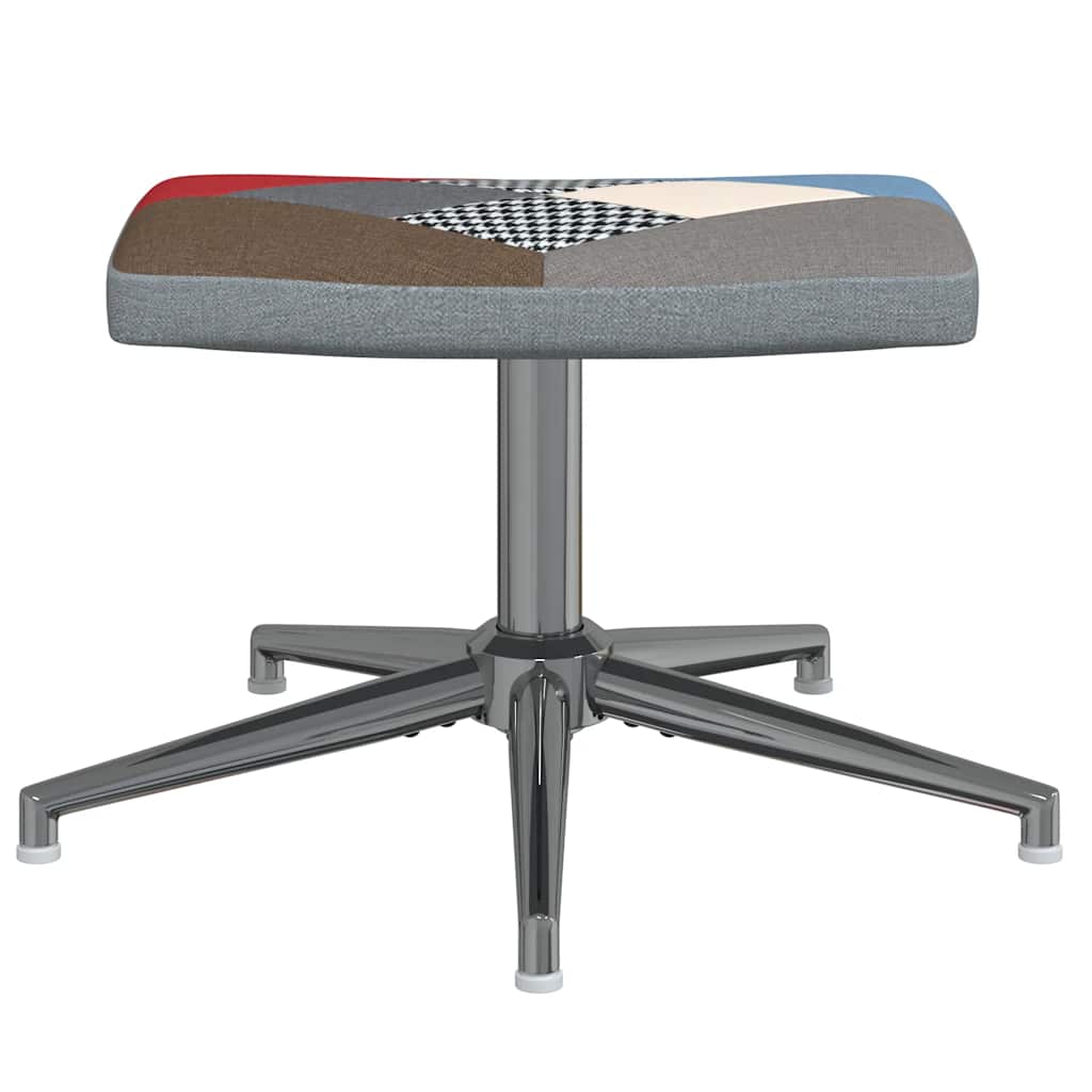 lænestol med fodskammel stof patchwork