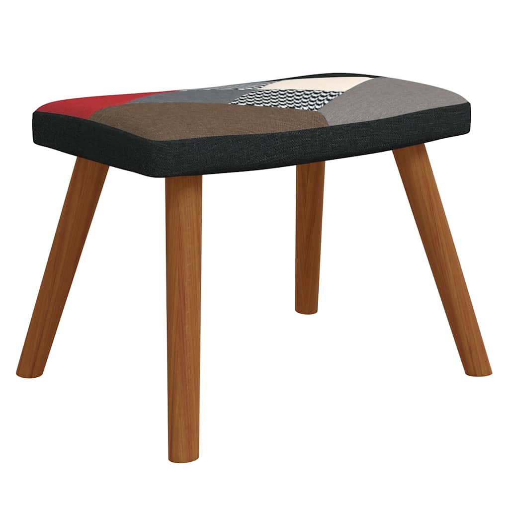 lænestol med fodskammel stof patchwork