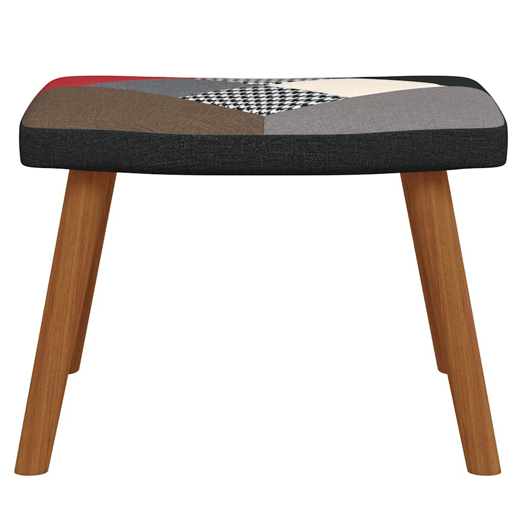 lænestol med fodskammel stof patchwork