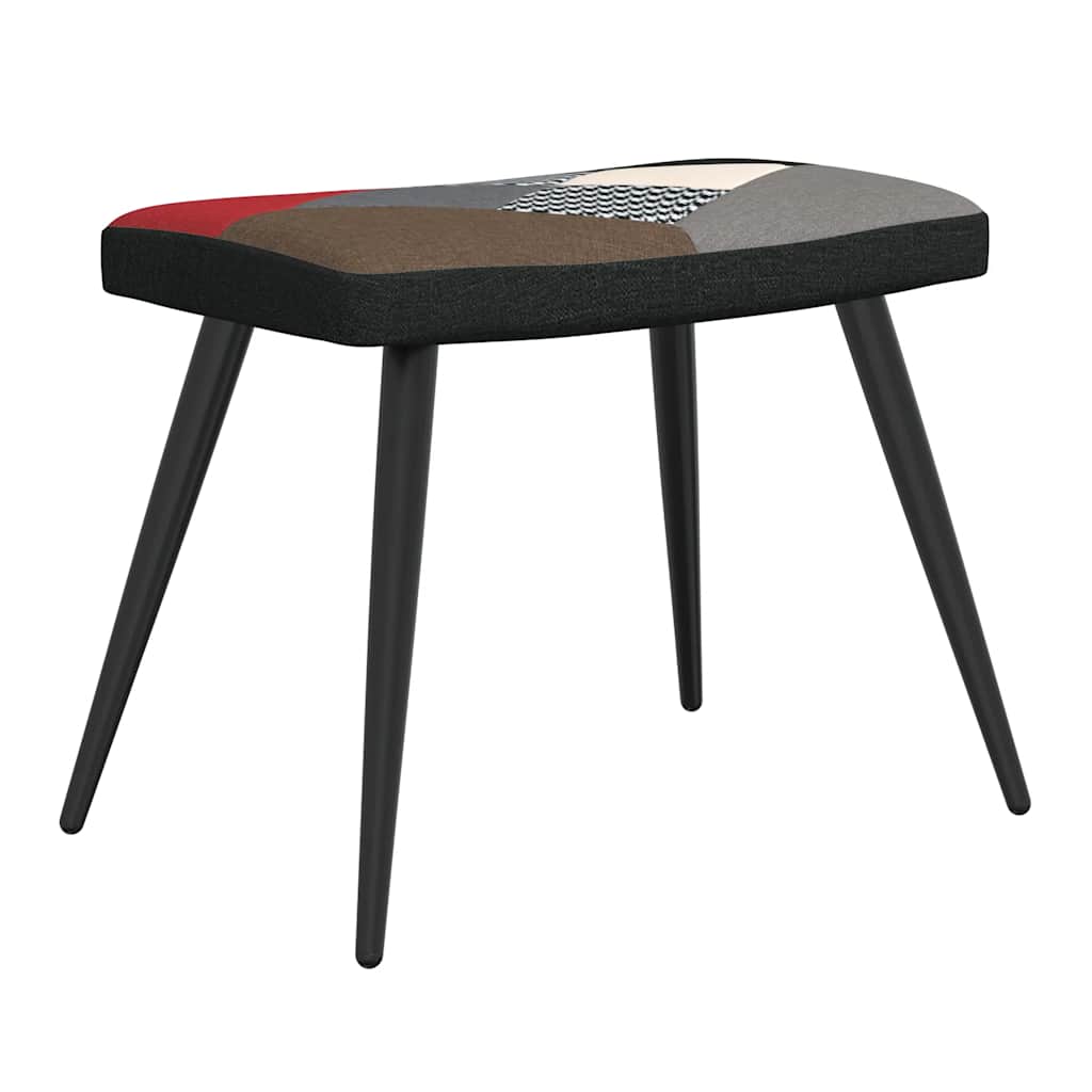 lænestol med fodskammel stof patchwork