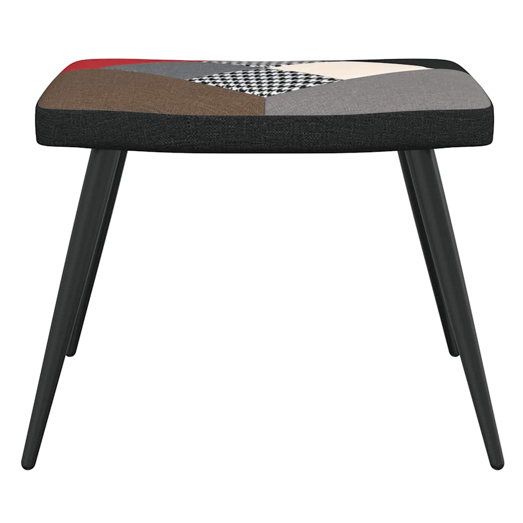 lænestol med fodskammel stof patchwork