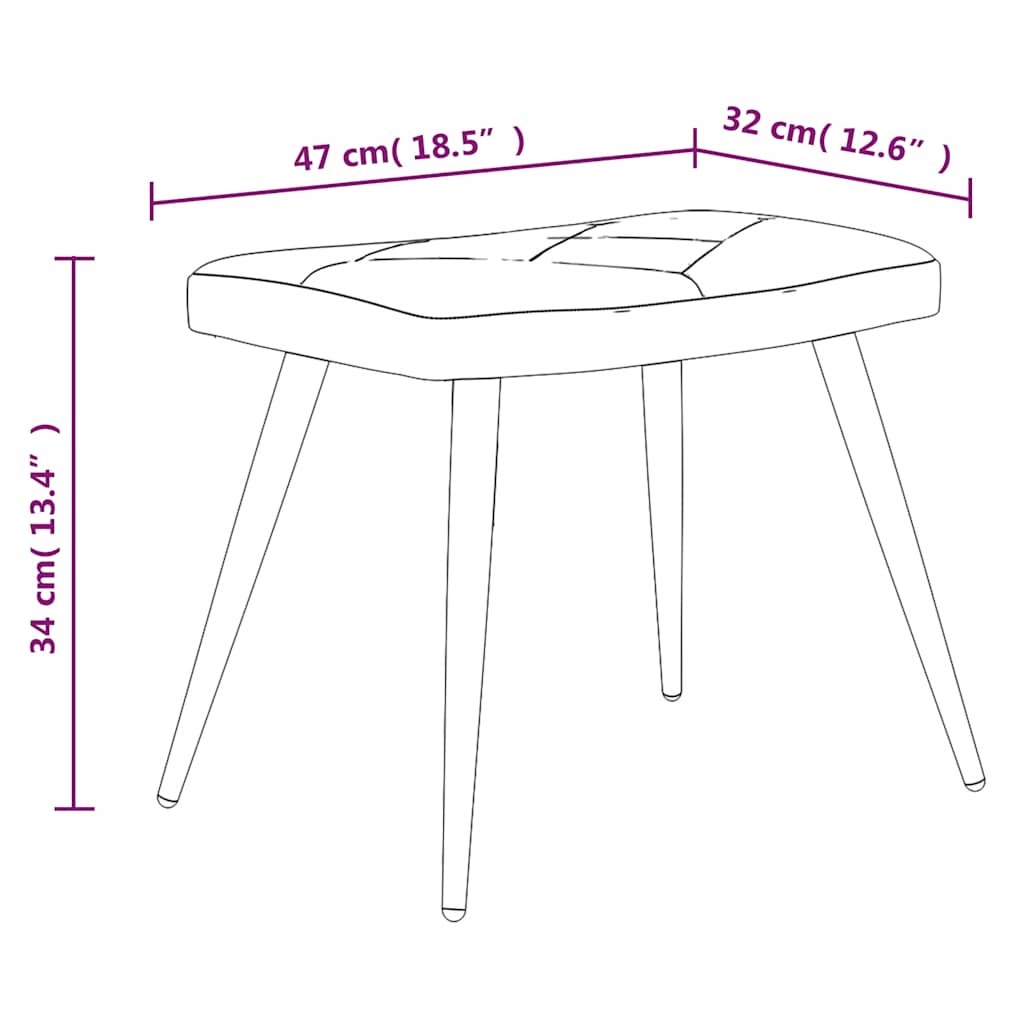 lænestol med fodskammel stof patchwork