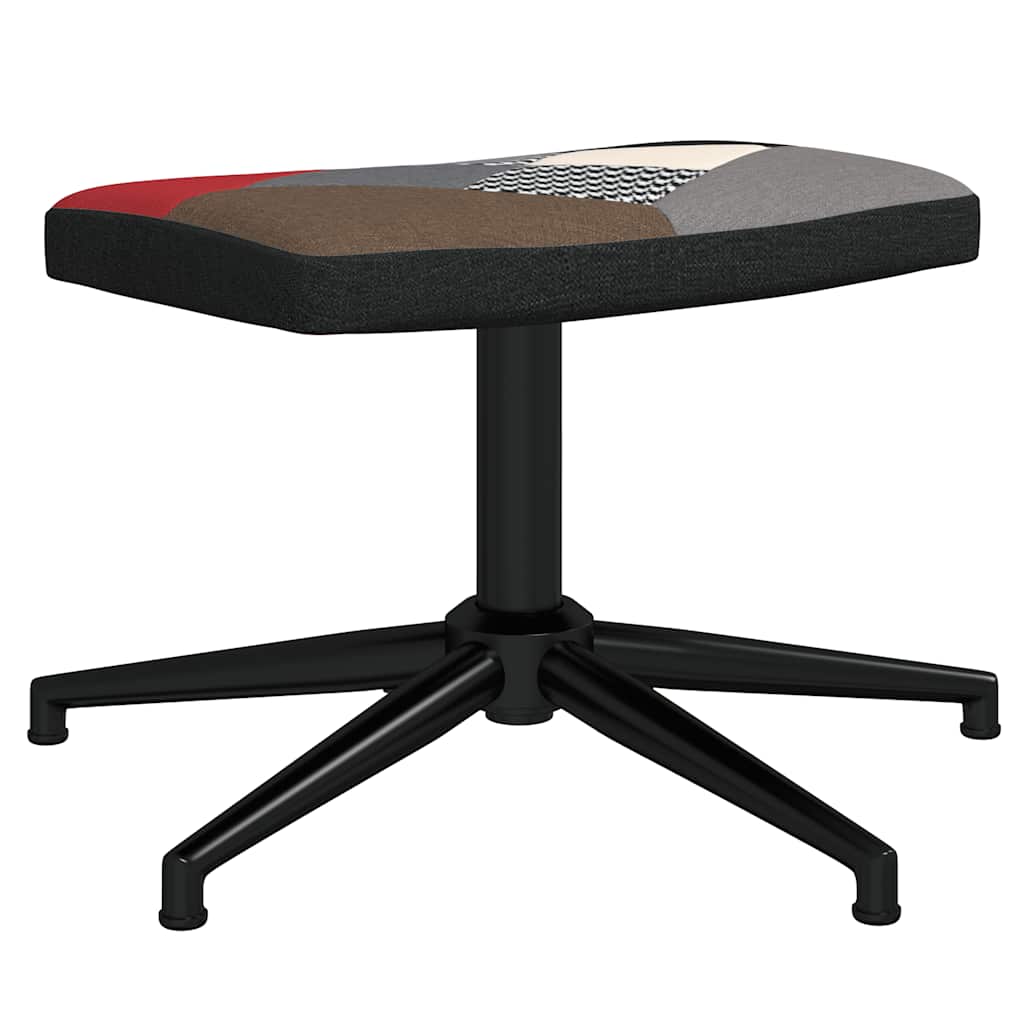 lænestol med fodskammel stof patchwork