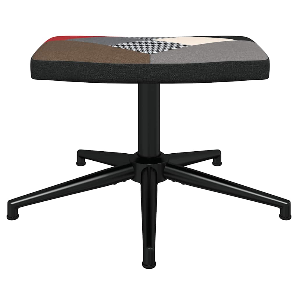 lænestol med fodskammel stof patchwork