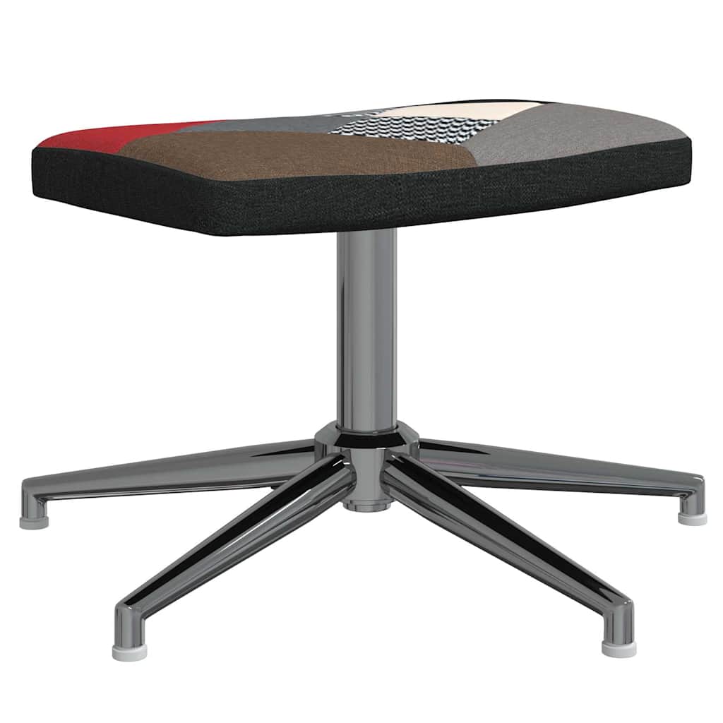 lænestol med fodskammel stof patchwork