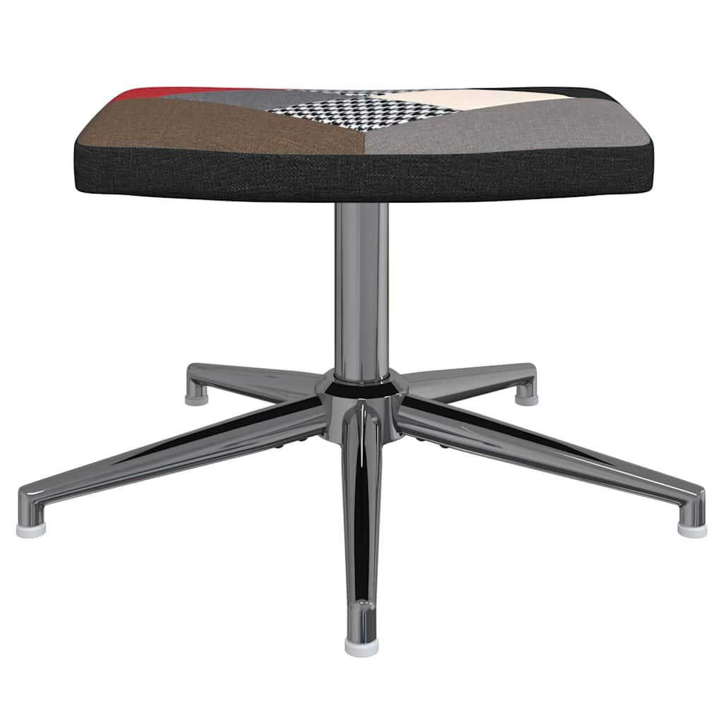 lænestol med fodskammel stof patchwork