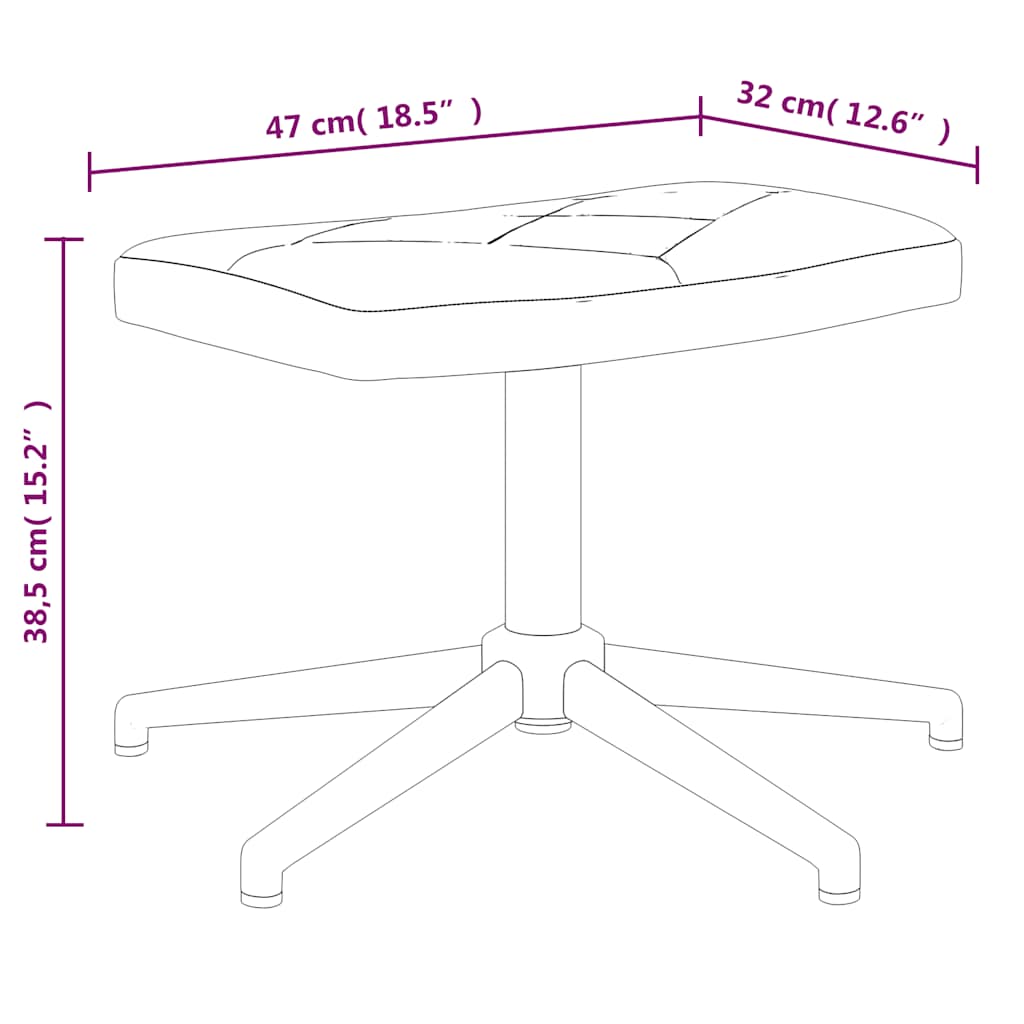 lænestol med fodskammel stof patchwork